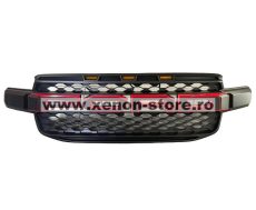 Grila radiator Raptor Style negru mat cu contur rosu si leduri portocalii, Ford Ranger T9 2022-2024 - FGT922 Red